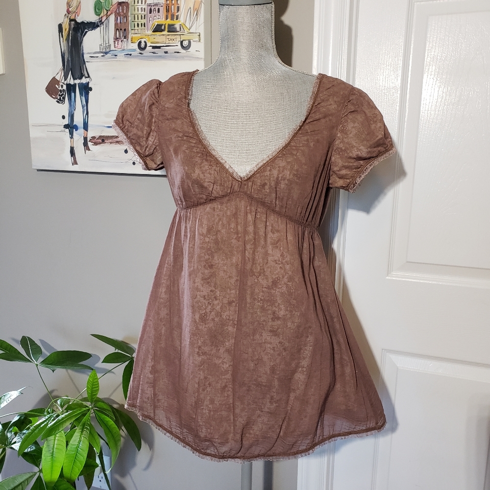 FREE PEOPLE peasant style cotton shirt, XS